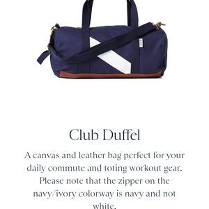 Tracksmith Bags Tracskmith Club Duffel Navy And Ivory Bag